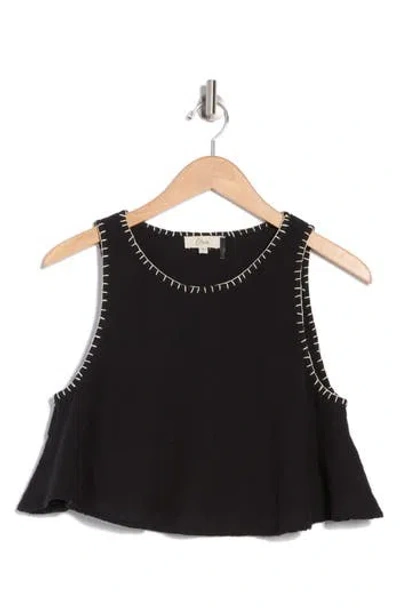 Elan Flowy Cotton Cover-up Tank In Black