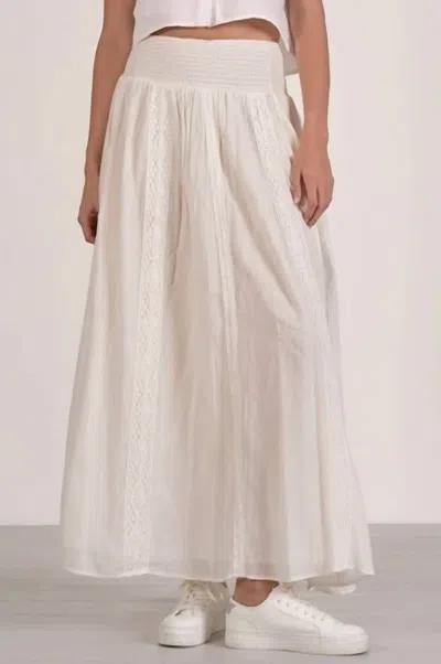 Elan Flowy Maxi Skirt In White