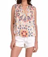 Elan Print Sleeveless Top In Kaleidoscope In Pink