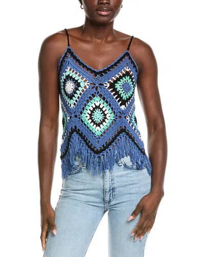 Elan Fringe Bottom Tank Top In Multi