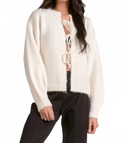 Elan Marienne Tie Cardigan In White In Neutral