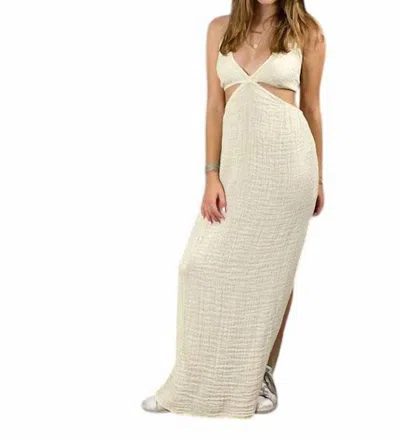Elan Gauze Cutout Dress In Off White