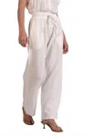 Elan Gauze Drawstring Pant In White In White