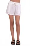 Elan Gauze Elastic Shorts In White In White