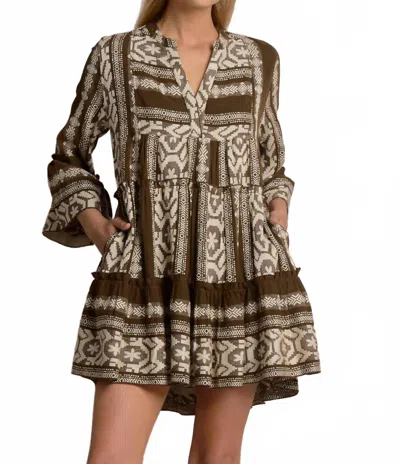 Elan Give Thanks Dress In Brown In Multi