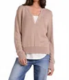 Elan Gloria Sweater Top In Oatmeal White In Neutral