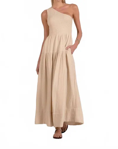 Elan Gracie One Shoulder Midi Dress In Natural In Neutral