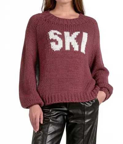 Elan Graphic Ski Sweater In Plum In Brown