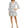 Elan Grecian Cover-up Dress In White/black