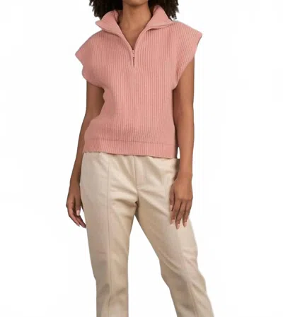 Elan Half-zip Sweater In Mauve In Pink