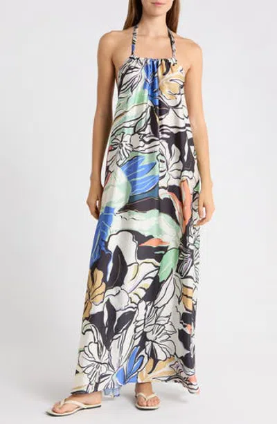 Elan Halter Dress In Brown