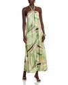 Elan Halter Maxi Dress In Multi