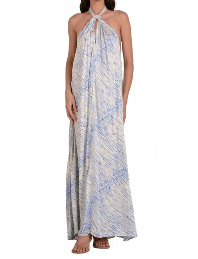 Elan Halter Maxi Dress In Blue Sahara