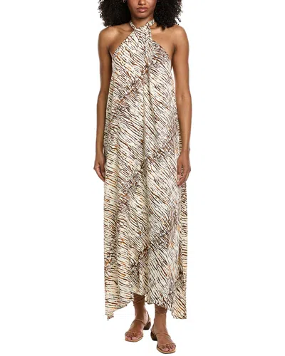 Elan Halter Maxi Dress In Neutral