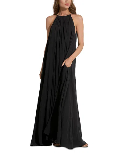 Elan Halter Maxi Swim Cover-up Dress In Black