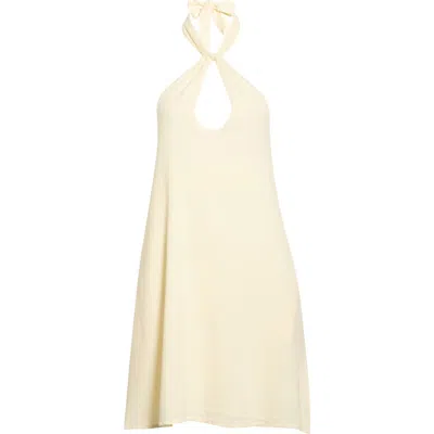 Elan Halter Open Back Cover-up Dress In Animal Print