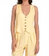 Elan Halter Vest Top In Vanilla In Yellow