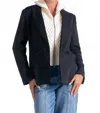 Elan Womens Collar Polyester One-button Blazer In Black