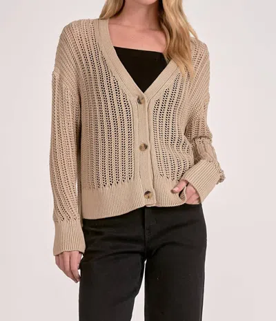 Elan Harper Sweater Cardigan In Beige In Neutral