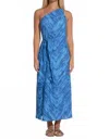 Elan Havana Priint One Shoulder In Blue In Blue