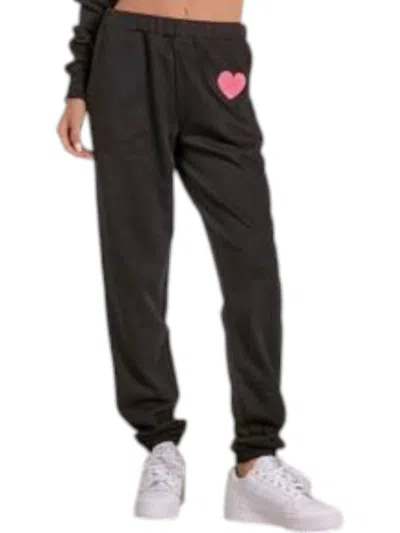 Elan Heart Jogger In Black