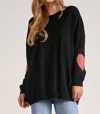Shop Elan Heart Patched Top In Black
