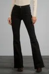 Elan Hi Waist Flared Jeans In Black In Black