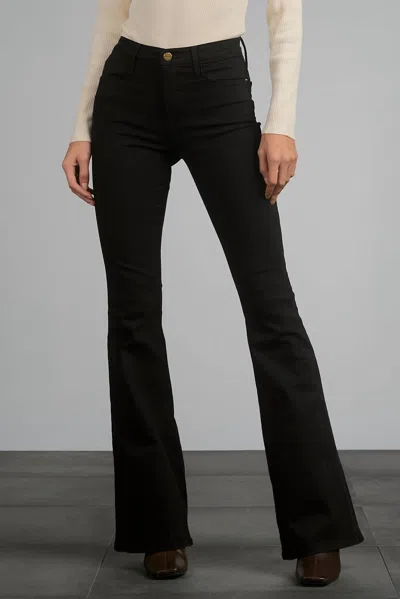 Elan Hi Waist Flared Jeans In Black