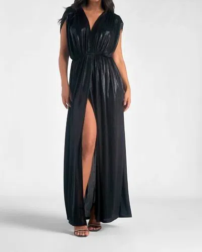 Elan Slit Maxi Dress In Black
