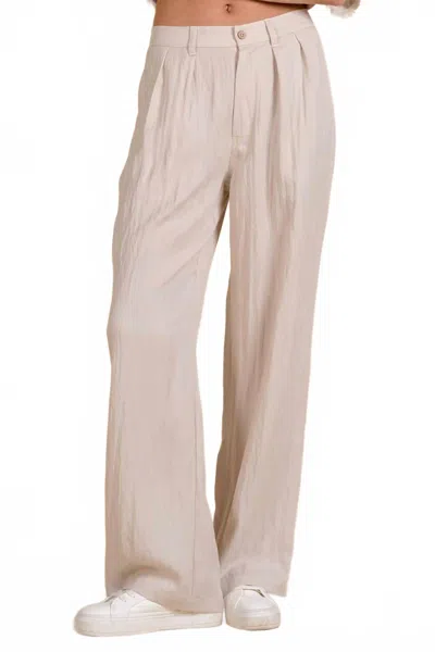Elan High Waist Pleated Trousers In Light Grey In Neutral