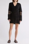 Elan Hooded Open Stitch Cover-up Tunic