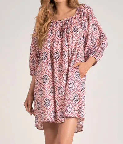 Elan Ikat Print Dress In Lavender In Purple
