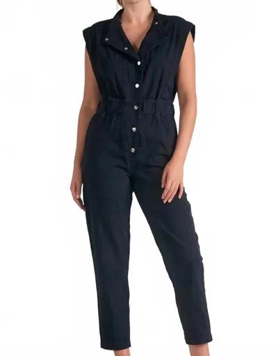 Elan Jack Sleeveless Jumpsuit In Black