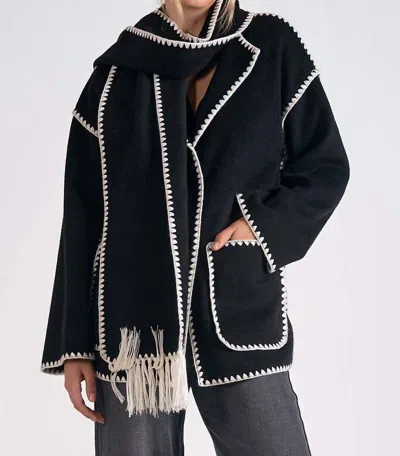 ELAN JACKET WITH TOP STITCH IN BLACK