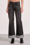 Elan Jackson Jeans In Grey Wash In Black