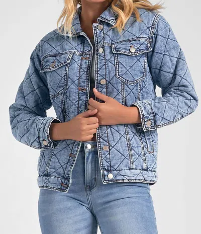 Elan Jean Quilted Jacket In Blue Wash