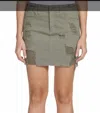 Elan Jean Skirt In Army Green In Green