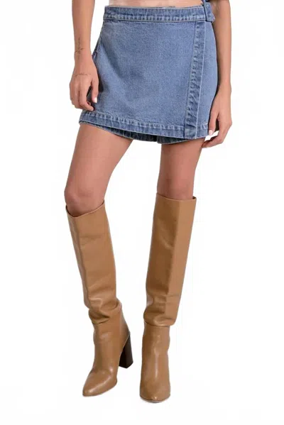 Elan Jenson Skort In Denim In Multi