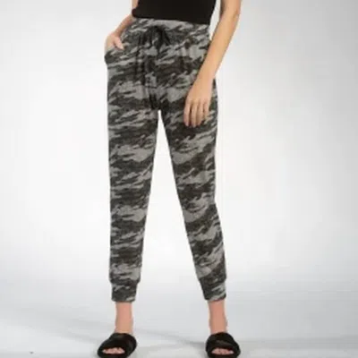 Elan Ties On Waist Joggers In Olive Camo In Black