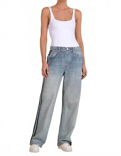 Elan Jojo Denim Track Sweatpants In Blue