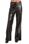 Elan Jolene Faux Leather Pant In Black In Black