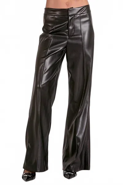 Elan Jolene Faux Leather Pant In Black