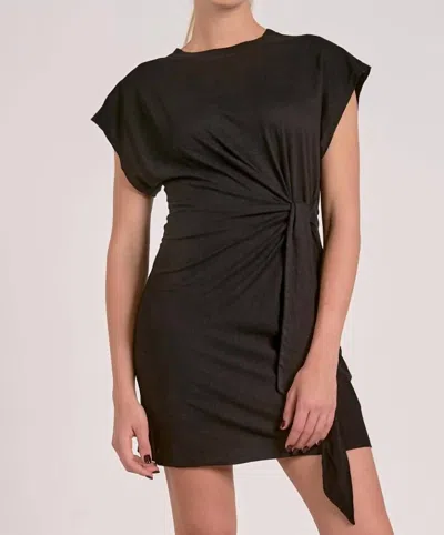 Elan Jolene Side Tie Mini Dress In Black
