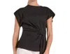 Elan Joy Tie Front T-shirt In Black In Black