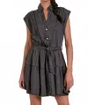 Elan Julia Denim Mini Dress In Grey In Gray