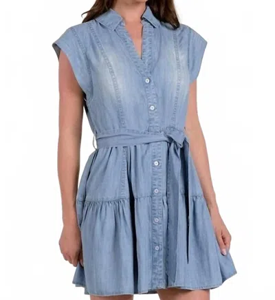 Elan Julia Mini Denim Dress In Blue