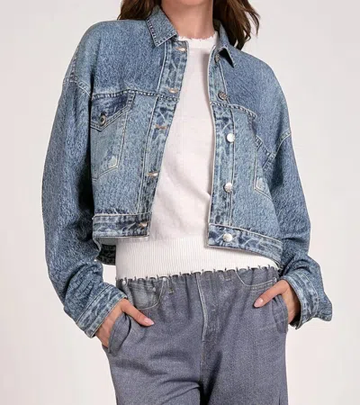 Elan Juliana Acid Wash Jacket In Denim In Blue
