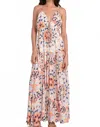 Elan Spaghetti Strap Tiered Maxi Dress In Kaleidoscope Multicolor In Multi