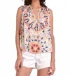 Elan Sleeveless Kaleidoscope Top In Multicolor In Multi