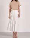 Elan Mixed Media Sweater Midi Dress In White
